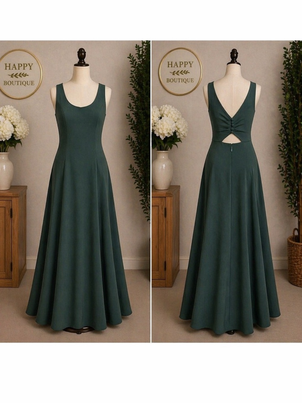 Azazie Kendall + Kylie Emerald Green Cutout Ruched Maxi Dress XS A0‎ Formal